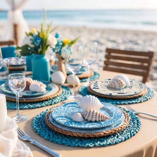 Yexiya 36 Sheet 6 Style Coastal Nautical Paper Napkins for Decoupage