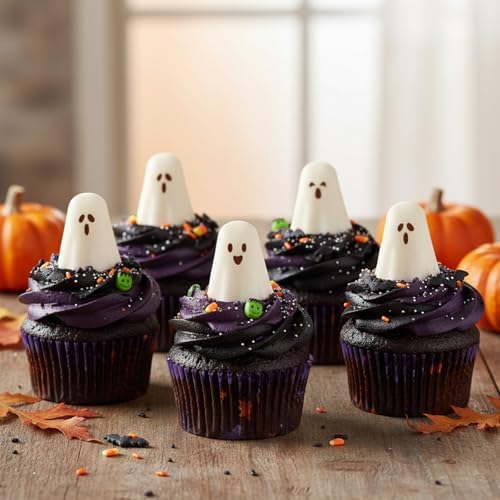 Halloween Silicone Mold for Chocolate,9 Cavities Cute Ghost Chocolate Molds,Funny 3D Halloween Ghost Chocolate Candy Molds for Soap Pudding Jelly Cakes Making 1Pcs