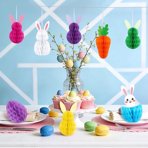 15 Pcs Easter Honeycomb Hanging Decorations Spring Party Decor