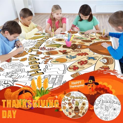 Thanksgiving Giant Coloring Poster/Tablecloth -Thanksgiving Crafts for Kids