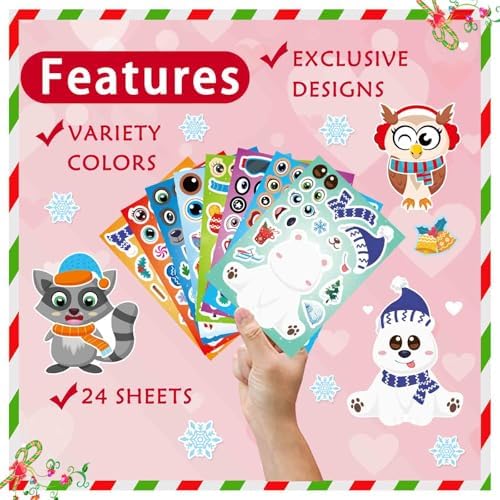 Winter Stickers for Kids Toddlers, Make Your Own Winter Animal Stickers