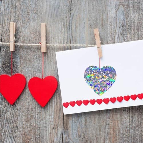 500 PCS Silver Glitter Heart Stickers, 1.5inch Silvery Metallic Sparkling Stickers Self Adhesive Waterproof Reflective Love Decorative Labels for envelopes Valentine's Day Mother's Day Decor