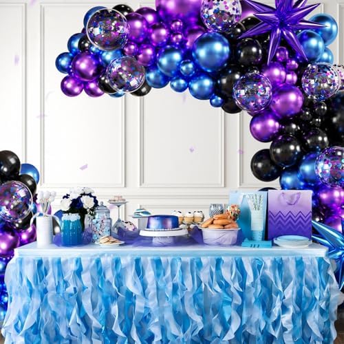 Black Purple Blue Balloon Arch Kit for Birthday Decorations