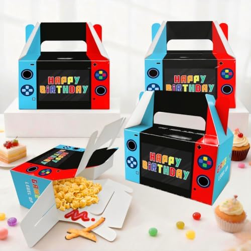 Video Game Party Favor Boxes Gamer Birthday Goodie Bags Console Treat Box