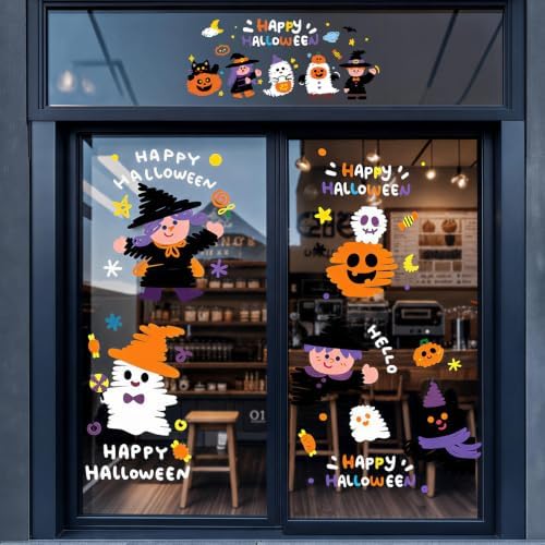 5 Pcs Cute Halloween Decorations,Halloween Window Clings Stickers