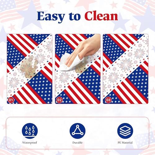 3 Pack Patriotic Tablecloths,Red White and Blue Tablecloth,Patriotic Decor