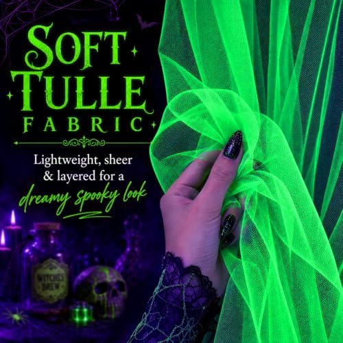 Mega-L Halloween Decorations, 3 Pack Halloween Tulle Backdrop Curtains