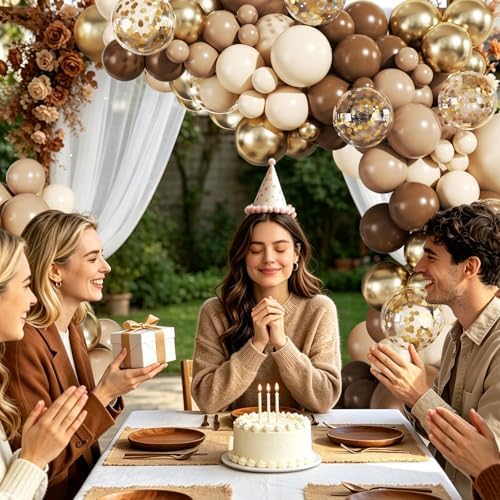 Brown Balloon Arch Kit for Birthday Party Decorations