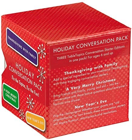 TableTopics Holiday Conversation Pack for Families, 120 Festive Conversation Cards for Thanksgiving, Christmas, & New Year's Eve, Family Bonding Game