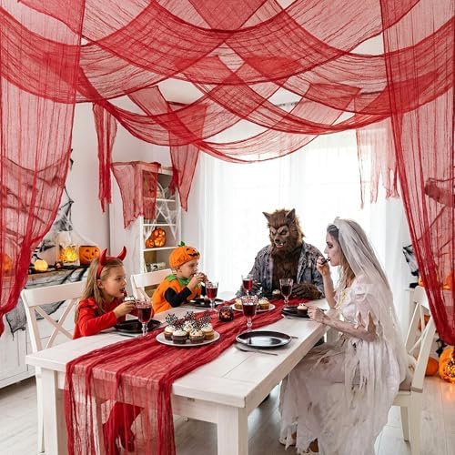 400"x39" Large Halloween Scary Gauze, Spooky Cloth Party Decoration