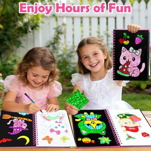FUNNYB&G Foil Art Craft Kit for Kids, Sparkly Birthday Gift Toy for Girls