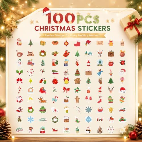 Stocking Stuffers for Kids | 100 PCS Cute Christmas Stickers