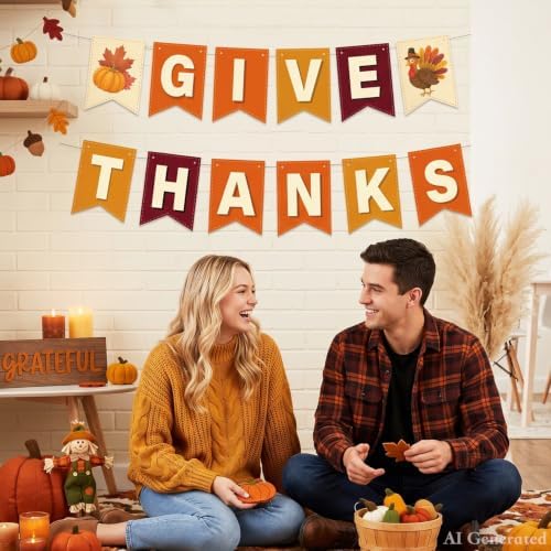 Thanksgiving Decorations Give Thanks Banner