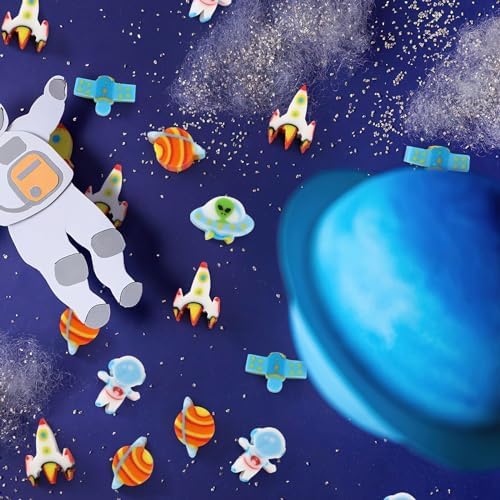 JUNEBRUSHS 150Pcs Space Mini Erasers for Kids Bulk