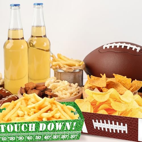 50 Pcs Football Party Decorations, Disposable Food Tray, 2 Designs