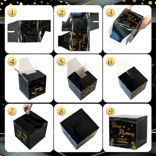50Pcs Share a Memory Cards, Memory Box for Guest Ideas Celebration of Life Funeral Graduation Retirement Wedding Bridal Shower Birthday Anniversary, Purple