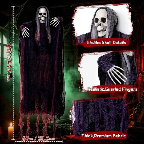 3 Pack Hanging Halloween Skeletons Ghosts Outdoor Decorations