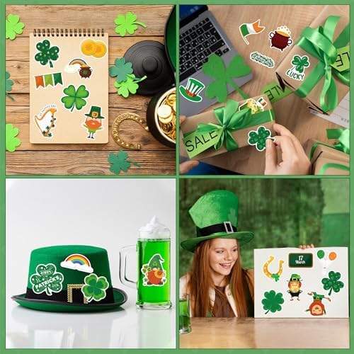 120 PCS St Patricks Day Stickers for Kids - St Patricks Day Decorations - St Patricks Day Accessories Shamrock Decorations,St. Patrick’s Day Crafts Gifts for Boys Girls
