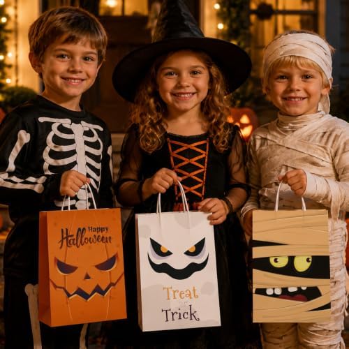 Riccioofy Halloween Treat Bags - 10 Pack Gift Bags for Trick or Treat
