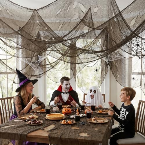 197"x71" Charcoal Gray Creepy Cloth, Fine Mesh Halloween Gauze Fabric Cloth