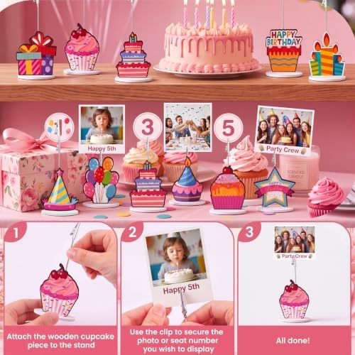 RattanView 24 Pcs Birthday Photo Holders for Centerpieces 5.5" Table Number