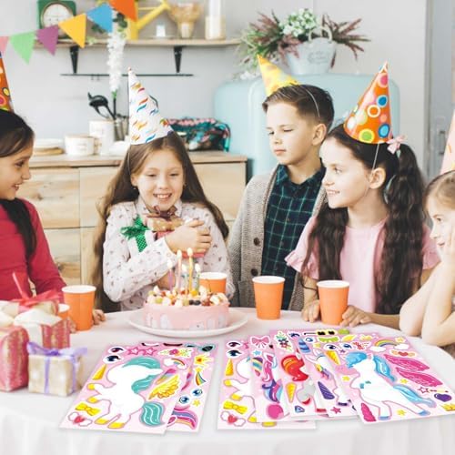 Make Your Own Unicorn Stickers, Make a Face Sticker, Pink Unicorn Stickers