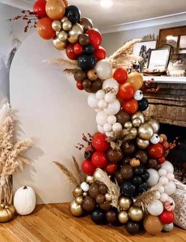 Double Stuffed Fall Balloon Arch Kit, 148 Pcs Pre-Nested Balloons