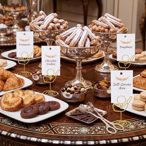 AceOrbit 24 Pcs Golf Club Place Cards Holder Gold Table Number Stands