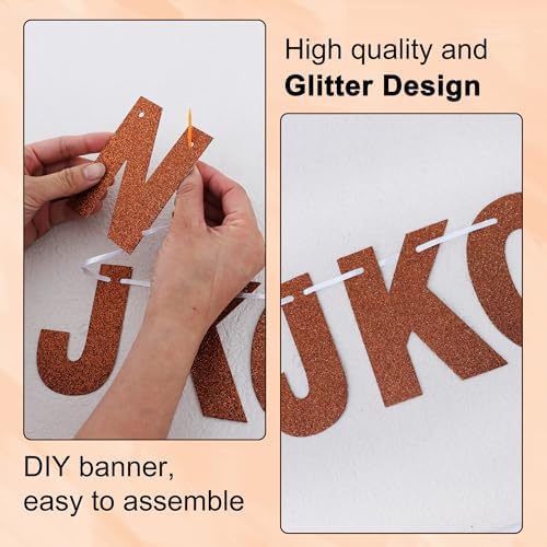 BEISHIDA Glitter Brown 116 PCS A-Z DIY Letter Custom Banner Party Decor