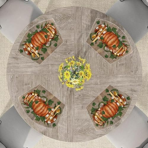 Artoid Mode Pumpkins Vine Fall Wedge Placemats Set of 4-12 x 18 Inch