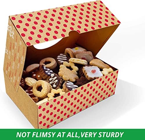 Party Funny 12 Christmas Cookie Boxes -Large Holiday Bakery Food Container for Gift Giving with 80 Count Christmas Foil Gift Stickers