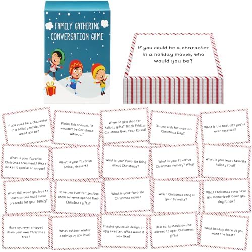 Jenaai 120 Pcs Christmas Conversation Cards Ice Break Party Game