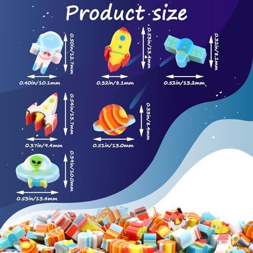 JUNEBRUSHS 150Pcs Space Mini Erasers for Kids Bulk