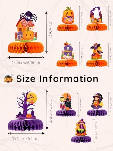 9 PCS Halloween Honeycomb Centerpieces Party Decor