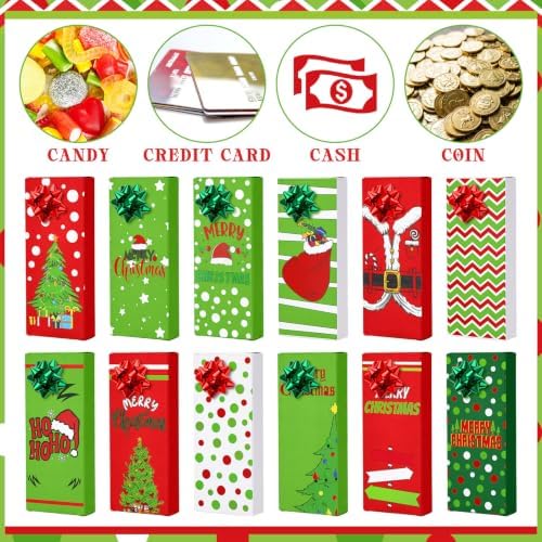 TaoBary 12 Pack Christmas Gift Card Boxes 6.5 x 2.76 x 0.79 Inches,Green