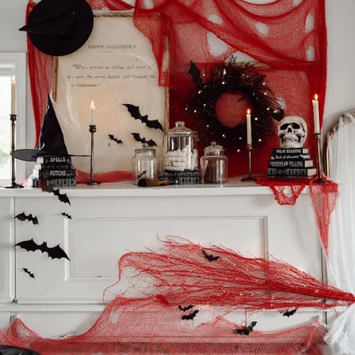 Halloween Creepy Cloth Red 79 X 315 in, Spooky Scary Gauze for Home Decor