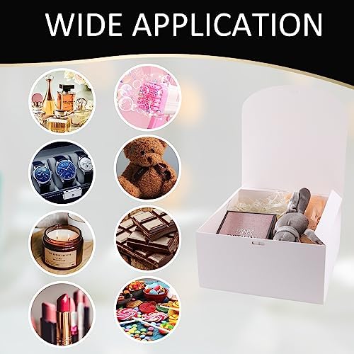 12 PCS White Gift Boxes with Lids，9.8x7.8x3.9, Bridesmaid Proposal Box with Ribbon, Gift Boxes for Wedding, Christmas, Valentine's Day,Birthday,Baby Shower and the other Parties