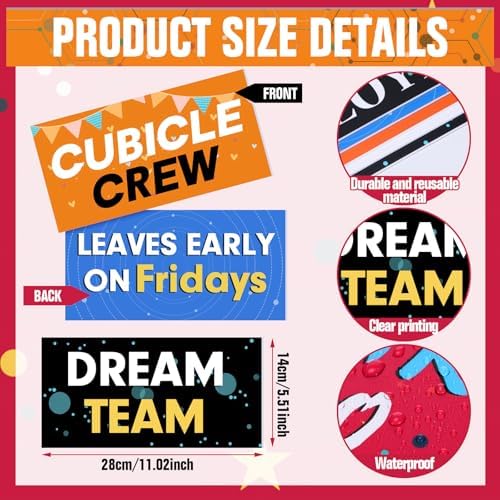 Beeveer 24 Designs Office Party Photo Booth Props Double Sided PVC Signs