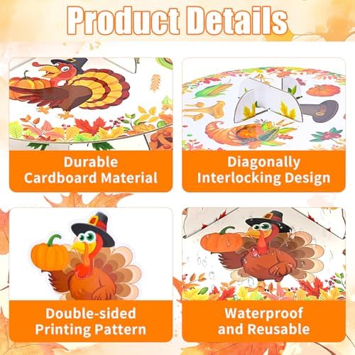 Gistome 3-Tier Thanksgiving Turkey Cupcake Stand – Autumn Harvest Dessert Display Holder for Fall Party Table, Friendsgiving, and Thanksgiving Decorations