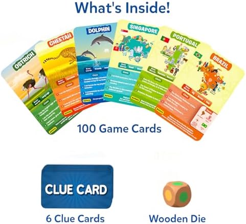 Skillmatics Guess in 10 Animals & Countries Combo - Card Game for Kids