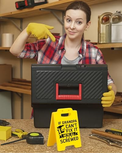 Funny Grandpa Desk Sign, If Grandpa Can’t Fix It We’re All Screwed, Grandpa Gifts from Grandkids, Fathers Day Birthday Gifts for Grandpa Papa Grandfather