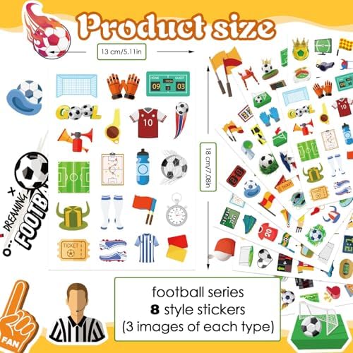 501 PCS Soccer Stickers, Soccer Party Favors