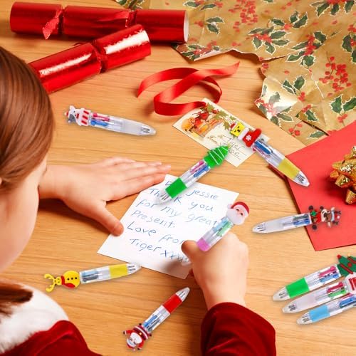 24PCS Christmas Multicolor Pens 4 Colors in 1 0.7mm Cute Gifts Pens