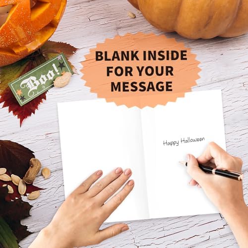 24 Pack Cute Halloween Greeting Cards, Cozy Halloween Decor Cards with Envelopes, Bulk Non-Scary Halloween Card Set for Adults Kids Teachers Party Favors, Blank inside