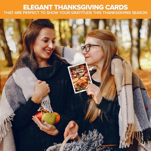 Decorably 18 Pack 5x7in Happy Thanksgiving Cards with Envelopes & Stickers