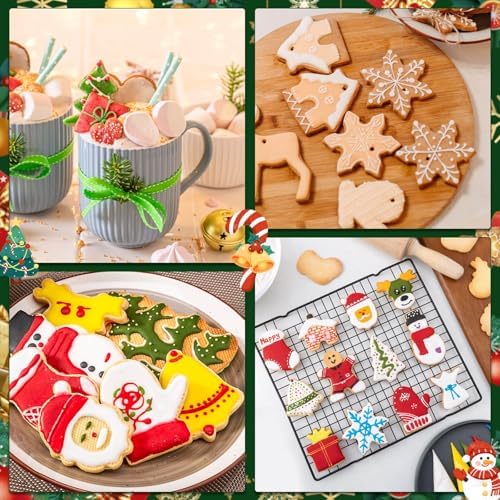 Lezmarket 24Pcs Christmas Cookie Cutters Set, Stainless Steel Metal Winter Holiday Cookie Cutter Christmas Shapes - Snowman, Christmas Tree, Gingerbread, Snowflake, Angel, Bells, Santa Claus, Candy