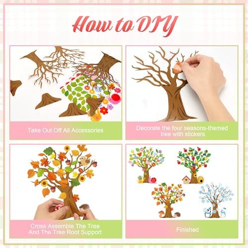 32 Set Seasonal Trees Craft Kits Make Your Own Four Seasons Tree Decoration