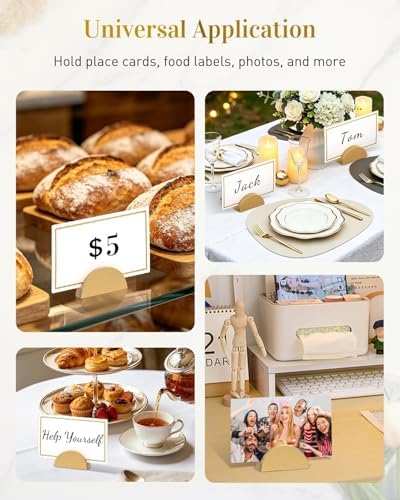 Uniclife 24 Pcs Place Card Holders for Wedding Party Tables