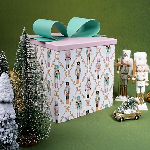 BIOBROWN Christmas Gift Boxes with Lids for Presents Nutcracker Design