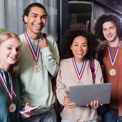 20 Pcs You Make a Difference Medals Bulk 2'' Employee of the Month Award Enamel Star Recognition Medals with Neck Ribbon Trophy Prizes Gift for Colleague Coworker Team Retirement Competitions